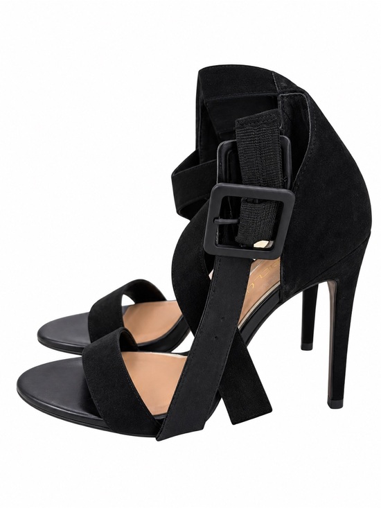 Aldo Shoes - Aldo Black Suede Crisscross Ankle-Strap Heels